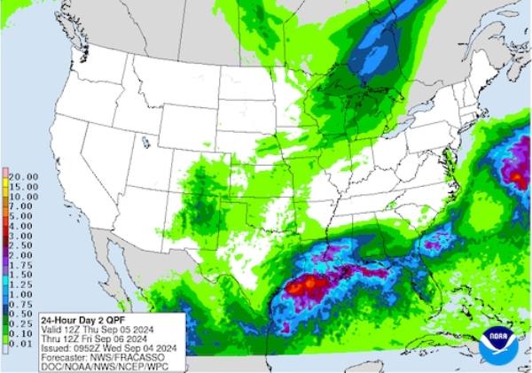 Thursday rain