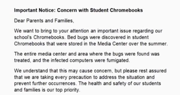 An email that went out to district families.